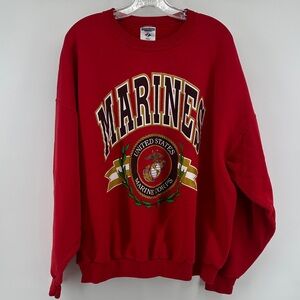Jerzees Vintage Red Marines Crewneck Sweater Men’s sz 2XL